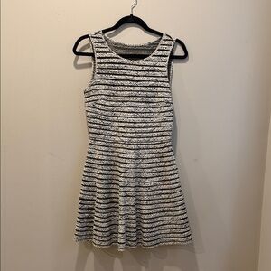 Parker Black and White Striped Mini Dress